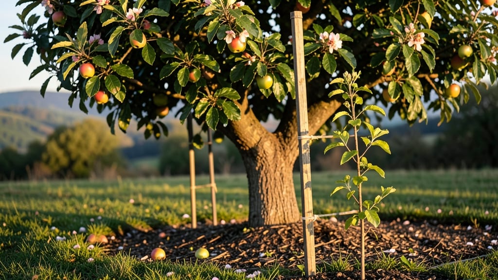 Apple Tree Branch Support: Sturdy Stakes and Ties for Stronger Growth