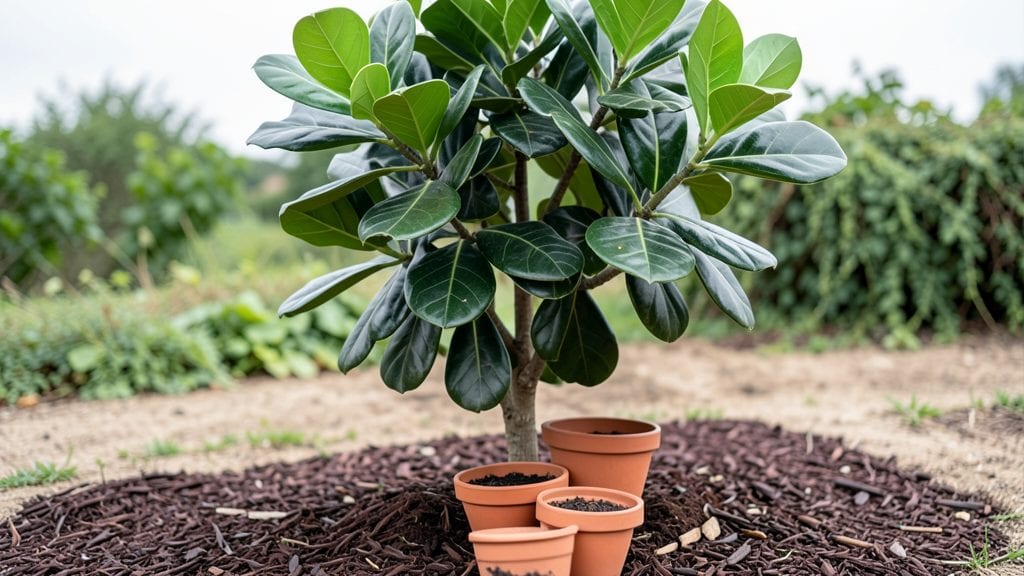 Flower Pots Around Trees: Year-Round Privacy With Lush Greenery