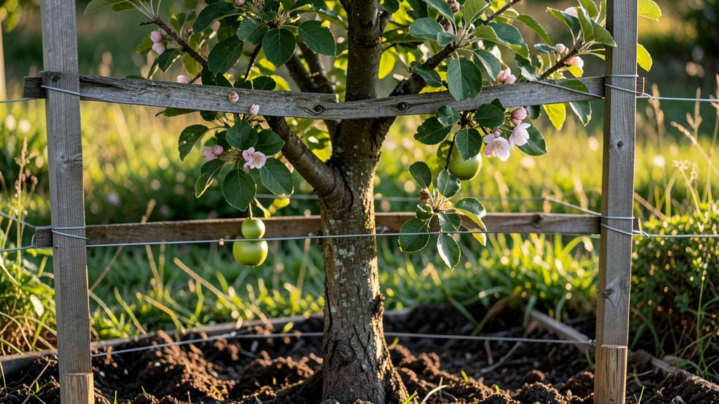 Trellised Apple Trees: Vertical Space-Saving Framework for Bountiful Harvests